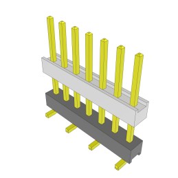 1 pcs : HW-07-09-G-S-410-SM - CONN BRD STACK .100' 7POS