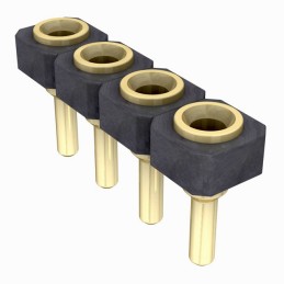 1 pcs : SL-104-G-12 - CONN RCPT 4POS 0.1 GOLD PCB