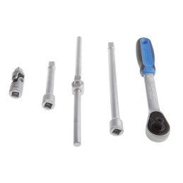 1 pcs - Gedore 23-Piece Imperial, Metric 1/2 in Standard Socket Set with Ratchet, 6 point, 12 point