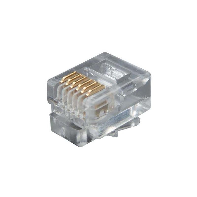 1 pcs : TDR6P6C - PLUG RJ12 (6X6) RND CBL