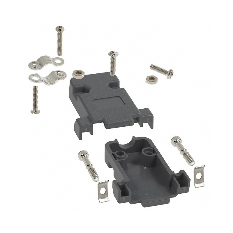 1 pcs : 977-009-010R031 - CONN BACKSHELL 9POS 180DEG GRAY