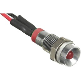 1 pcs - RS PRO Red Panel Mount Indicator, 2V dc, 6mm Mounting Hole Size, Lead Wires Termination, IP67
