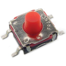 1000 pcs - IP67 Red Button Tactile Switch, SPST 50 mA 2.7 (Dia.)mm Surface Mount