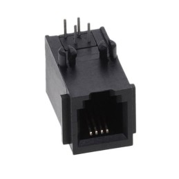 1 pcs : SS-6444-FLS - CONN MOD JACK 4P4C R/A UNSHLD