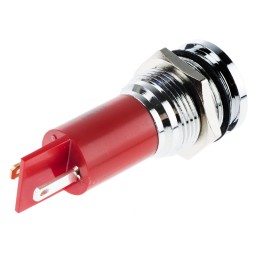 1 pcs - RS PRO Red Panel Mount Indicator, 16mm Mounting Hole Size, Solder Tab Termination