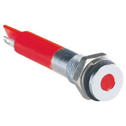 1 pcs - RS PRO Red Panel Mount Indicator, 12V dc, 6mm Mounting Hole Size, Solder Tab Termination, IP67