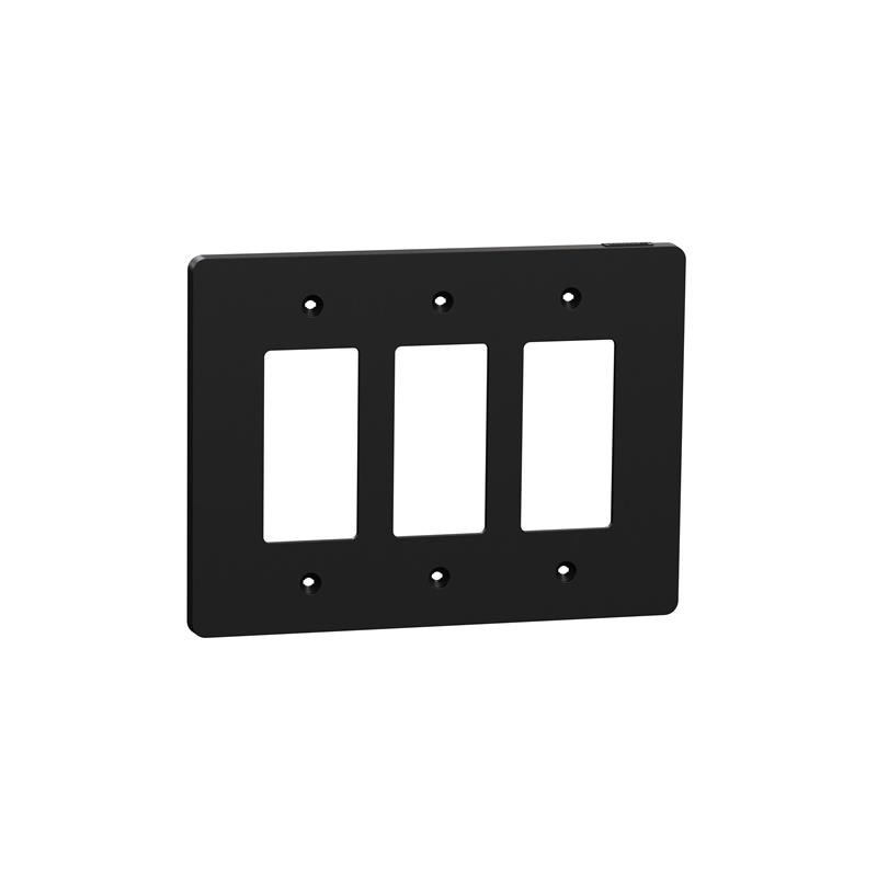 1 pcs : SQWS141003BK - 3 GANG MID+ WALL PLATE BK