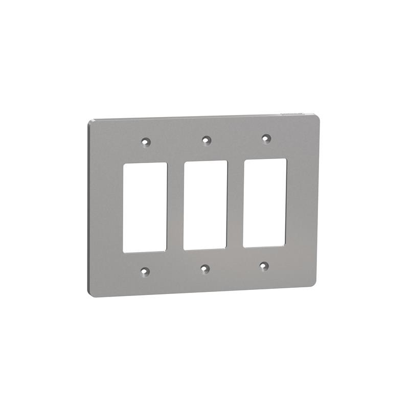 1 pcs : SQWS141003GY - 3 GANG MID+ WALL PLATE GY