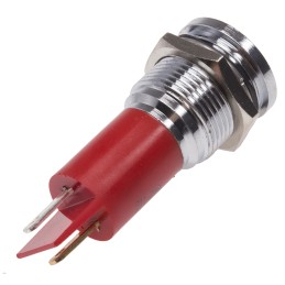 1 pcs - RS PRO Red Panel Mount Indicator, 16mm Mounting Hole Size, Solder Tab Termination