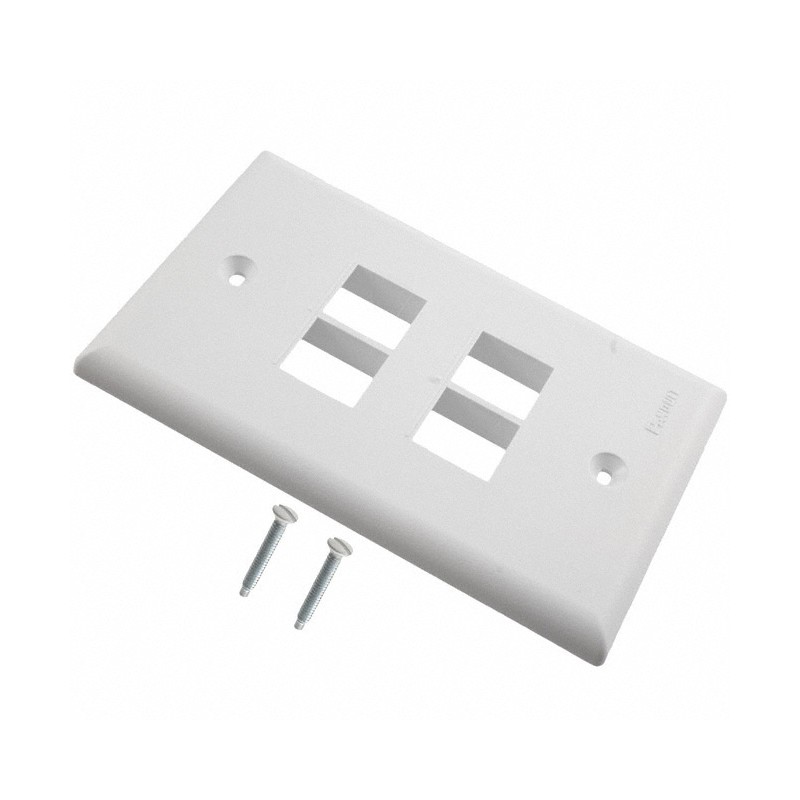 1 pcs : NK4FNWH - FACEPLATE SNGL GANG 4PORT WHITE