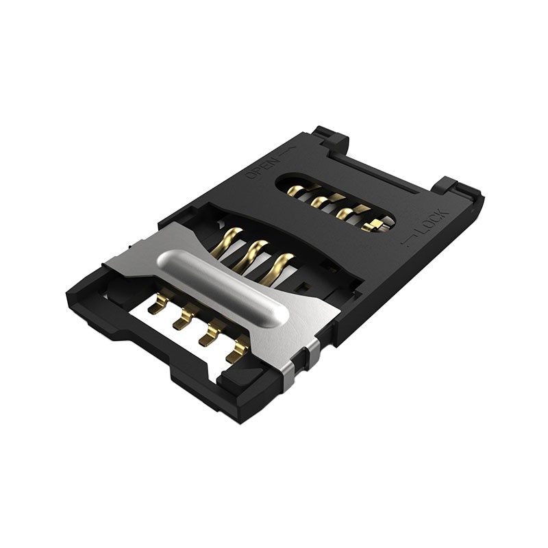 1 pcs : SIM5055-6-1-25-00-A - MINI SIM HINGED, 6P, SMT, 2.5MM