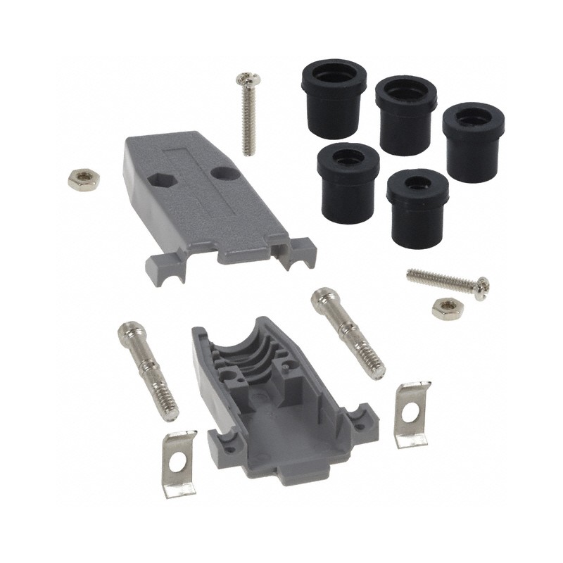 1 pcs : 979-009-010R031 - CONN BACKSHELL 9POS 180DEG GRAY