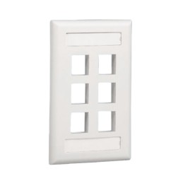 1 pcs : NK6FEIY - FACEPLATE SNGL GANG 6PORT IVORY