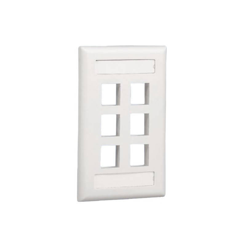 1 pcs : NK6FEIY - FACEPLATE SNGL GANG 6PORT IVORY