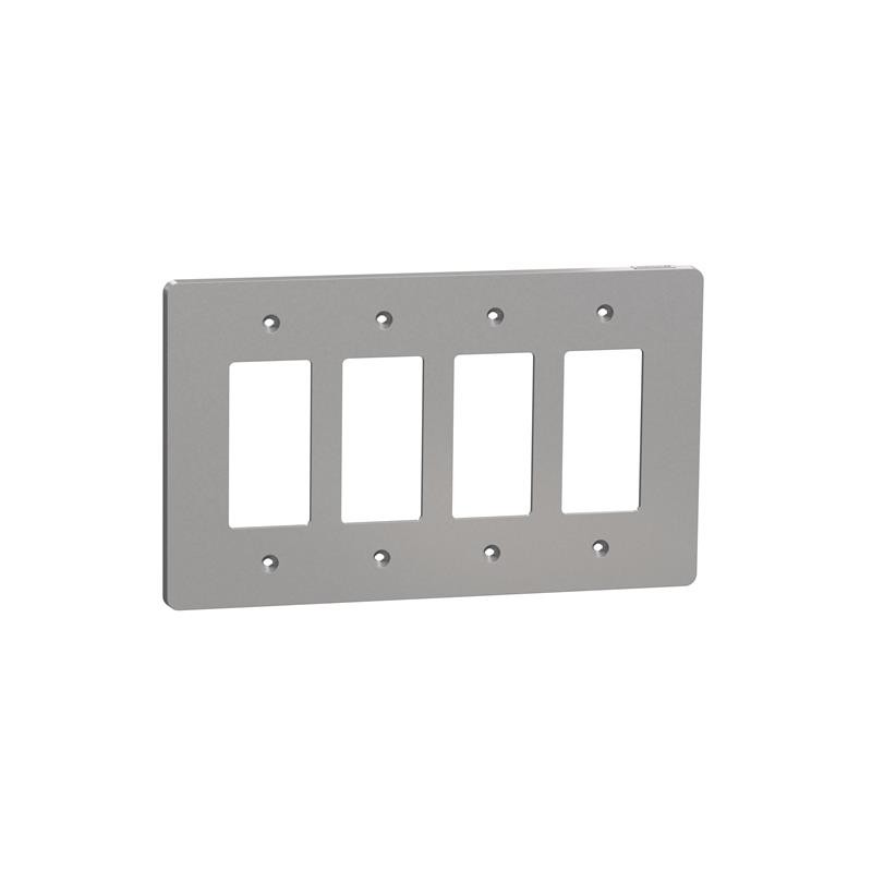 1 pcs : SQWS141004GY - 4 GANG MID+ WALL PLATE GY