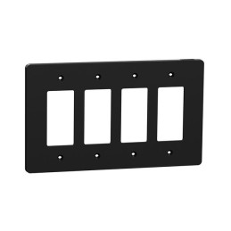 1 pcs : SQWS141004BK - 4 GANG MID+ WALL PLATE BK