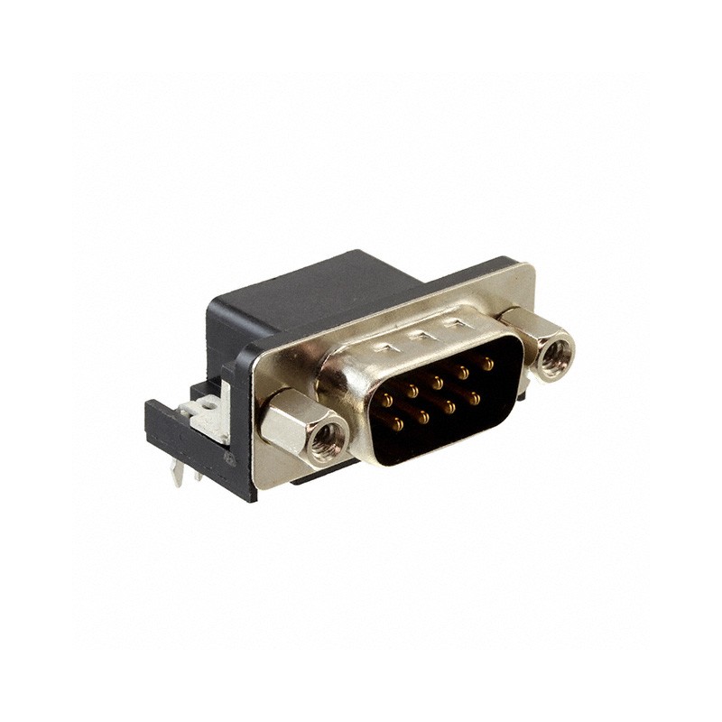 1 pcs : 2301843-2 - CONN D-SUB PLUG 9POS R/A SLDR