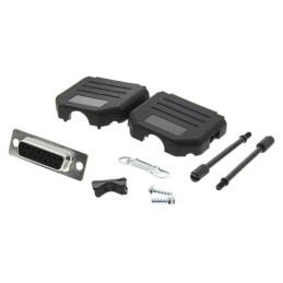 1 pcs : MHDPPK15-DB15S-K - 15 WAY D-SUB HOOD PLASTIC SNAP L