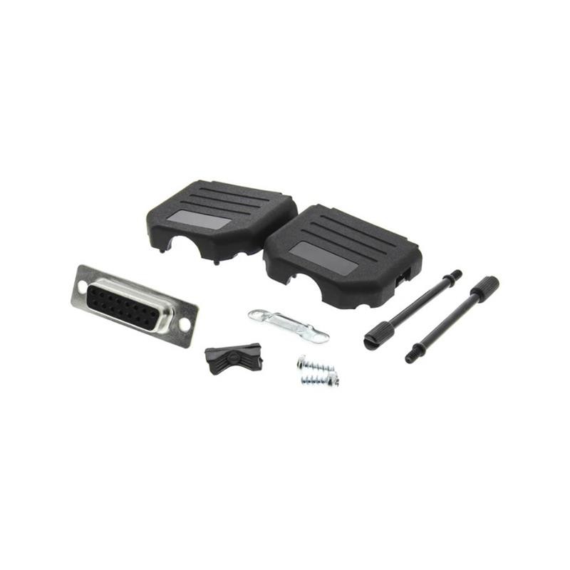 1 pcs : MHDPPK15-DB15S-K - 15 WAY D-SUB HOOD PLASTIC SNAP L