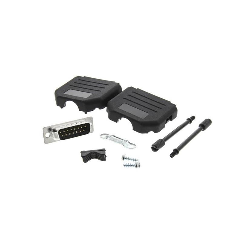 1 pcs : MHDPPK15-DB15P-K - 15 WAY D-SUB HOOD PLASTIC SNAP L