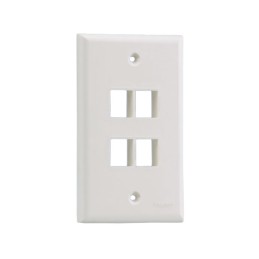 1 pcs : NK4FNEI - FACEPLATE SNGL GANG 4PORT IVORY