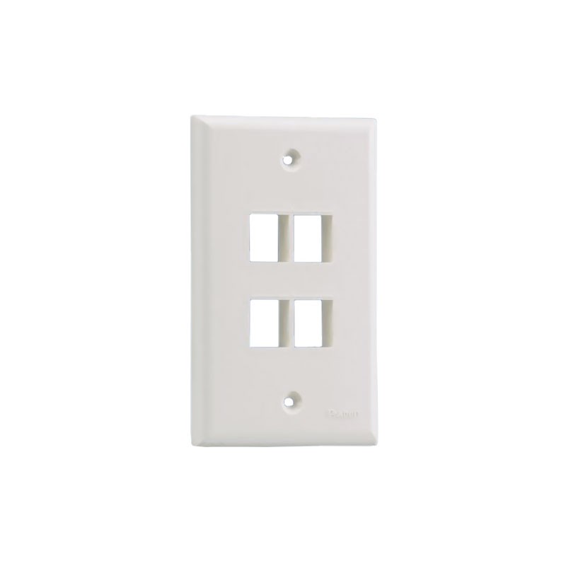 1 pcs : NK4FNEI - FACEPLATE SNGL GANG 4PORT IVORY