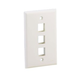 1 pcs : NK3FNEI - FACEPLATE SNGL GANG 3PORT IVORY
