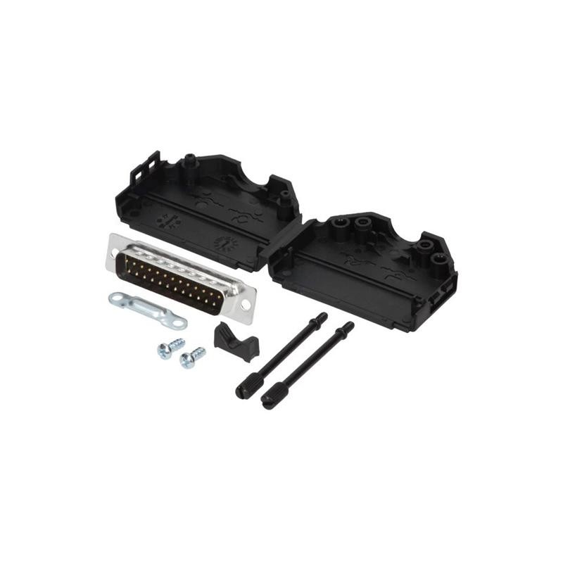 1 pcs : MHDPPK25-DB25P-K - 25 WAY D-SUB HOOD PLASTIC SNAP L