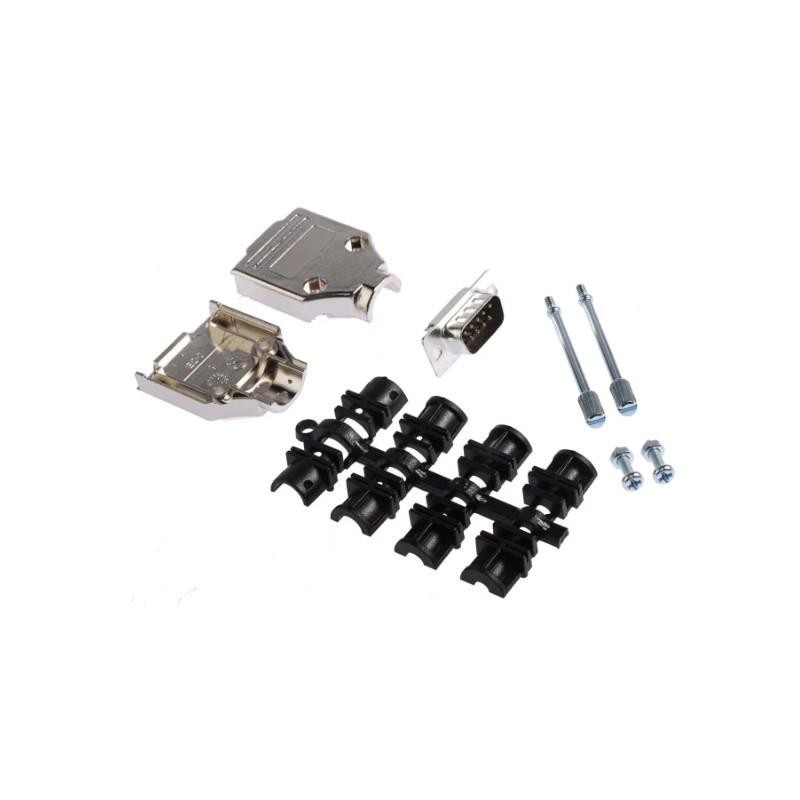 1 pcs : MHDTPK9-DB9P-K - 9 WAY D-SUB HOOD METPLAS TOP ENT