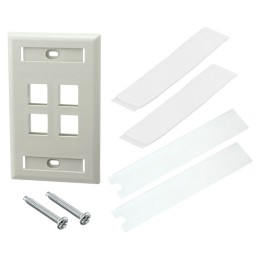 1 pcs : NK4FEIY - FACEPLATE SNGL GANG 4PORT IVORY