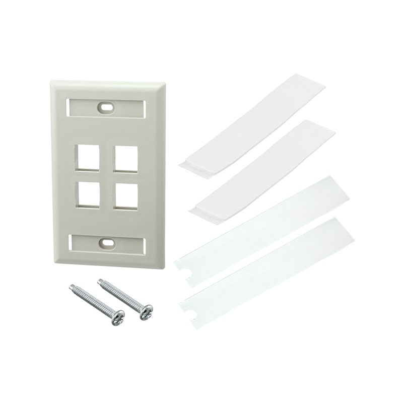 1 pcs : NK4FEIY - FACEPLATE SNGL GANG 4PORT IVORY