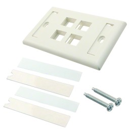 1 pcs : NK4FIWY - FACEPLATE SNGL GANG 4PORT WHITE