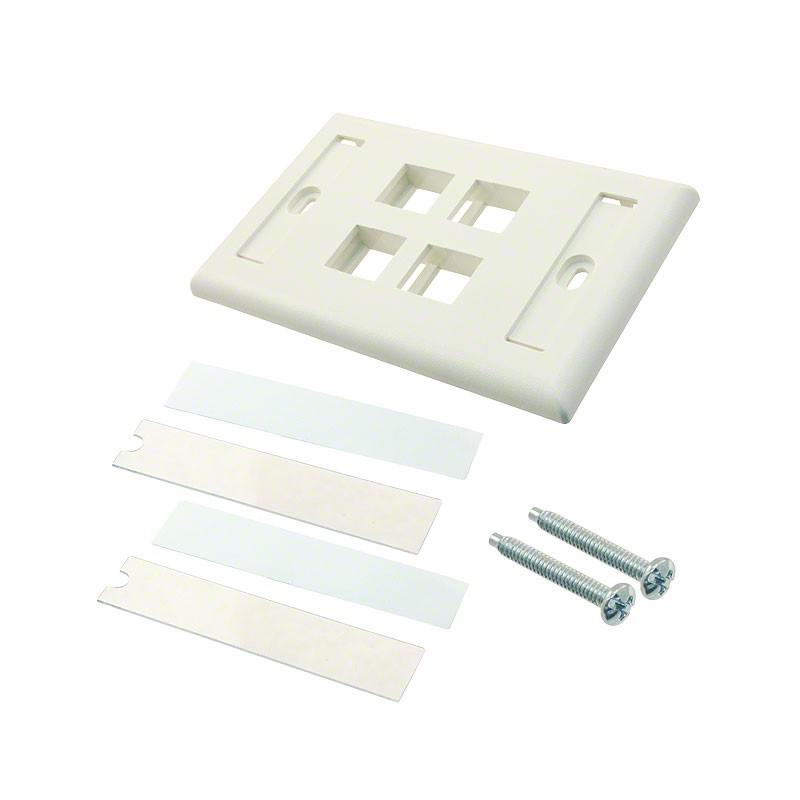 1 pcs : NK4FIWY - FACEPLATE SNGL GANG 4PORT WHITE