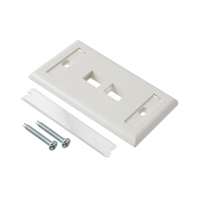 1 pcs : NK2FIWY - FACEPLATE SNGL GANG 2PORT WHITE