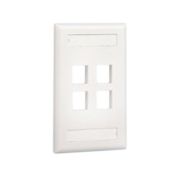 1 pcs : NK4FIGY - FACEPLATE SNGL GANG 4PORT GRAY