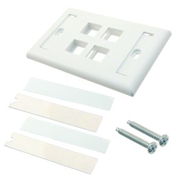1 pcs : NK4FWHY - FACEPLATE SNGL GANG 4PORT WHITE