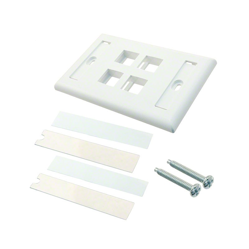 1 pcs : NK4FWHY - FACEPLATE SNGL GANG 4PORT WHITE