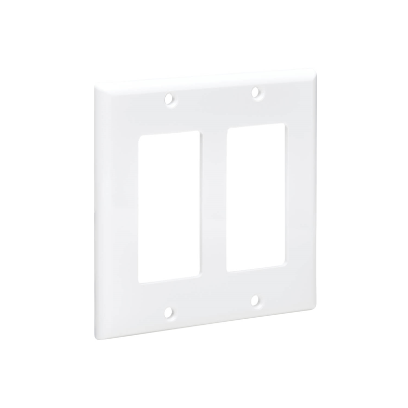 1 pcs : N042D-200-WH - DOUBLE-GANG FACEPLATE, DECORA ST
