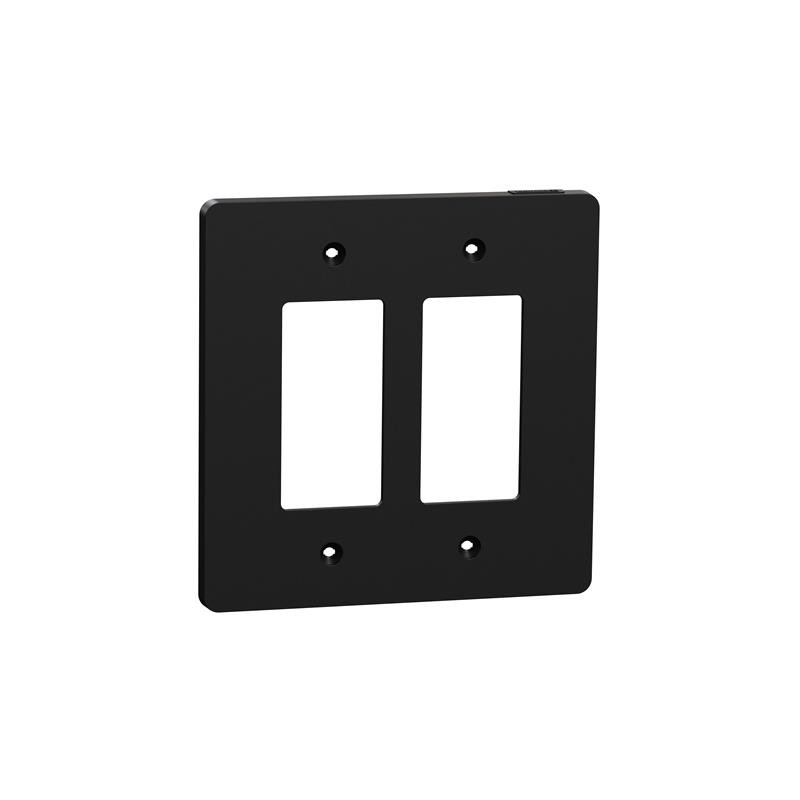 1 pcs : SQWS141002BK - 2 GANG MID+ WALL PLATE BK