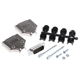 1 pcs : MHDTPK15-DB15P-K - 15 WAY D-SUB HOOD METPLAS TOP EN