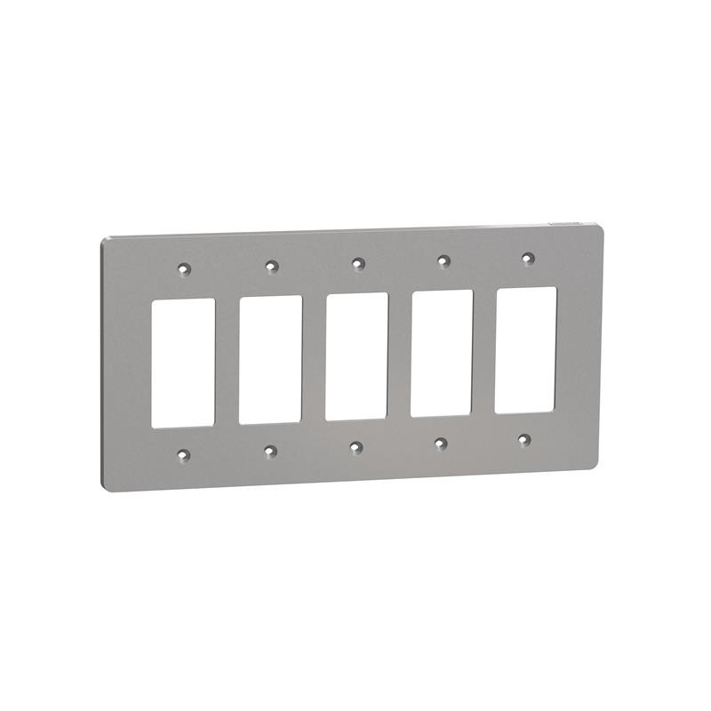 1 pcs : SQWS141005GY - 5 GANG MID+ WALL PLATE GY