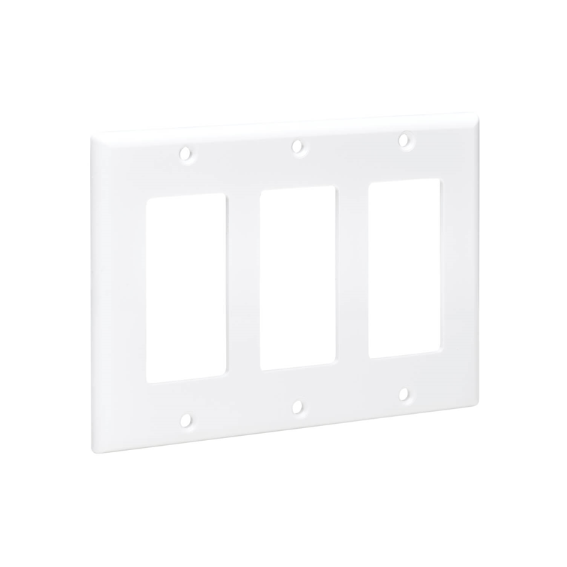 1 pcs : N042D-300-WH - TRIPLE-GANG FACEPLATE, DECORA ST