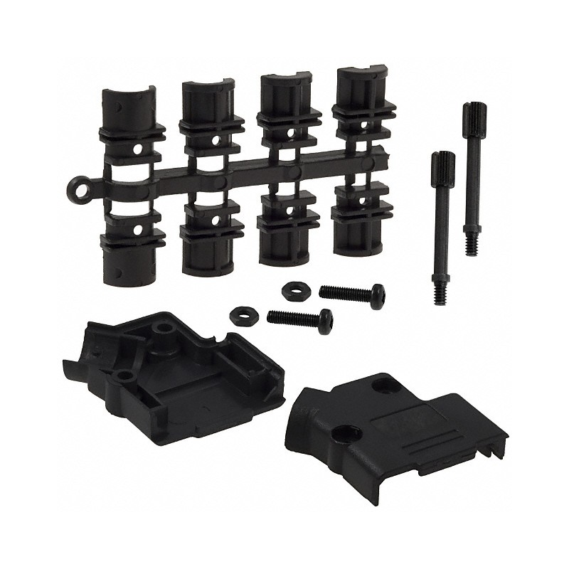 1 pcs : 971-009-010R011 - CONN BACKSHELL 9POS 45DEG BLACK