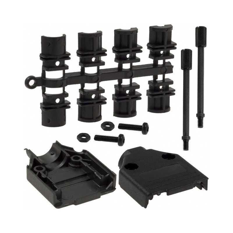 1 pcs : 970-009-010R011 - CONN BACKSHELL 9POS 180DEG BLACK