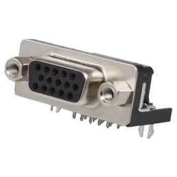 1 pcs : K66X-E15S-NJ - CONN D-SUB HD RCPT 15P R/A SLDR