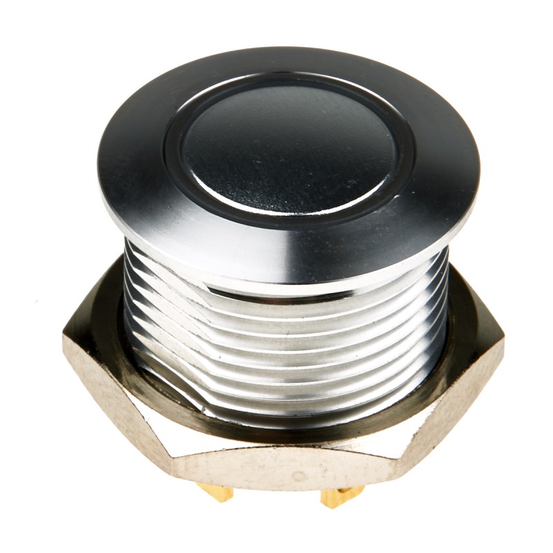 1 pcs - KNITTER-SWITCH Illuminated Push Button Switch, Momentary, Panel Mount, 16mm Cutout, SPST, Green LED, 36V dc, IP67