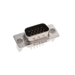 1 pcs : K86X-ED-15P-BR - CONN D-SUB HD PLUG 15P VERT SLDR