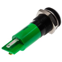 1 pcs - RS PRO Green Panel Mount Indicator, 14mm Mounting Hole Size, Solder Tab Termination