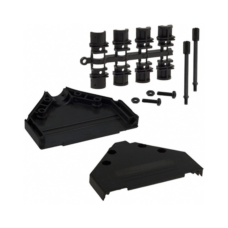 1 pcs : 970-037-010R011 - CONN BACKSHELL 37POS 180DEG BLK