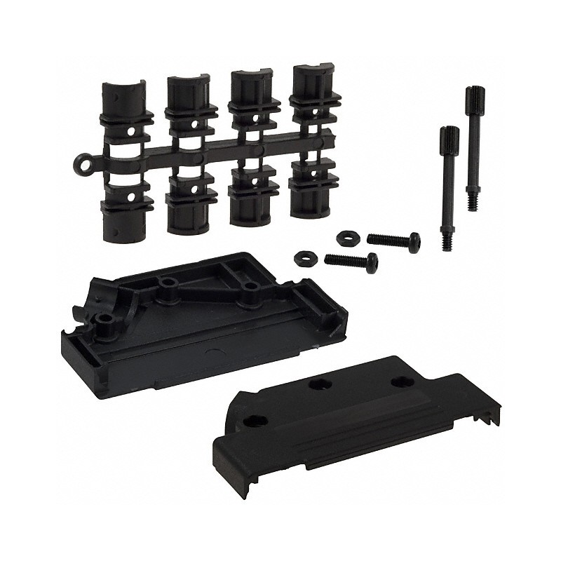 1 pcs : 971-037-010R011 - CONN BACKSHELL 37POS 45DEG BLACK